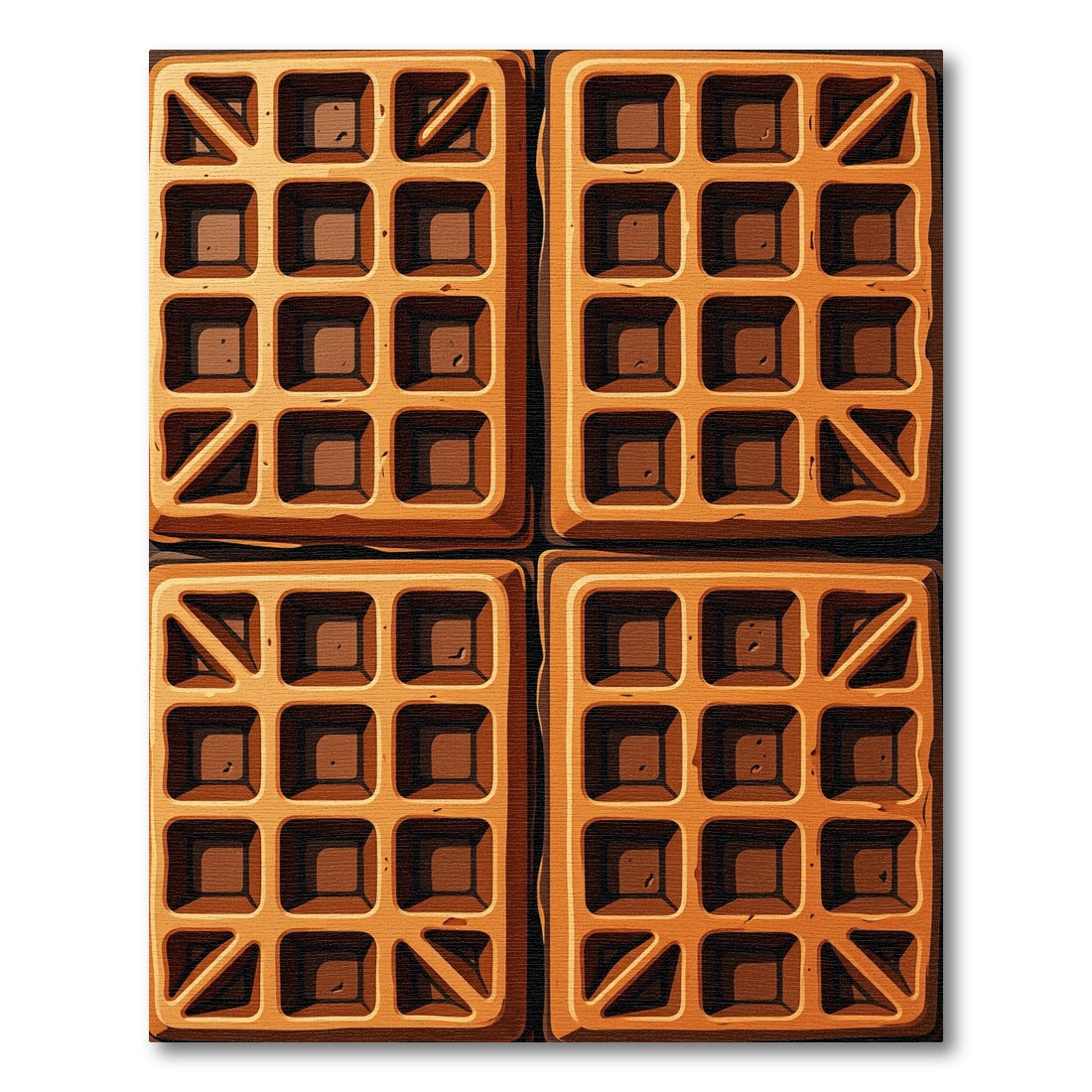 Golden Waffle Grid Geometric Squares Rug