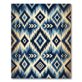 Navy Blue Geometric Aztec Diamond Rug