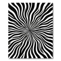 Bold Black and White Optical Wave Rug