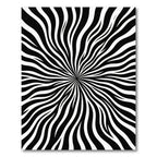Bold Black and White Optical Wave Rug