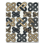 Interlocking Taupe and Charcoal Modern Knot Rug
