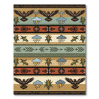 Earthy Southwestern Eagle Corn Weather Stripe Rug