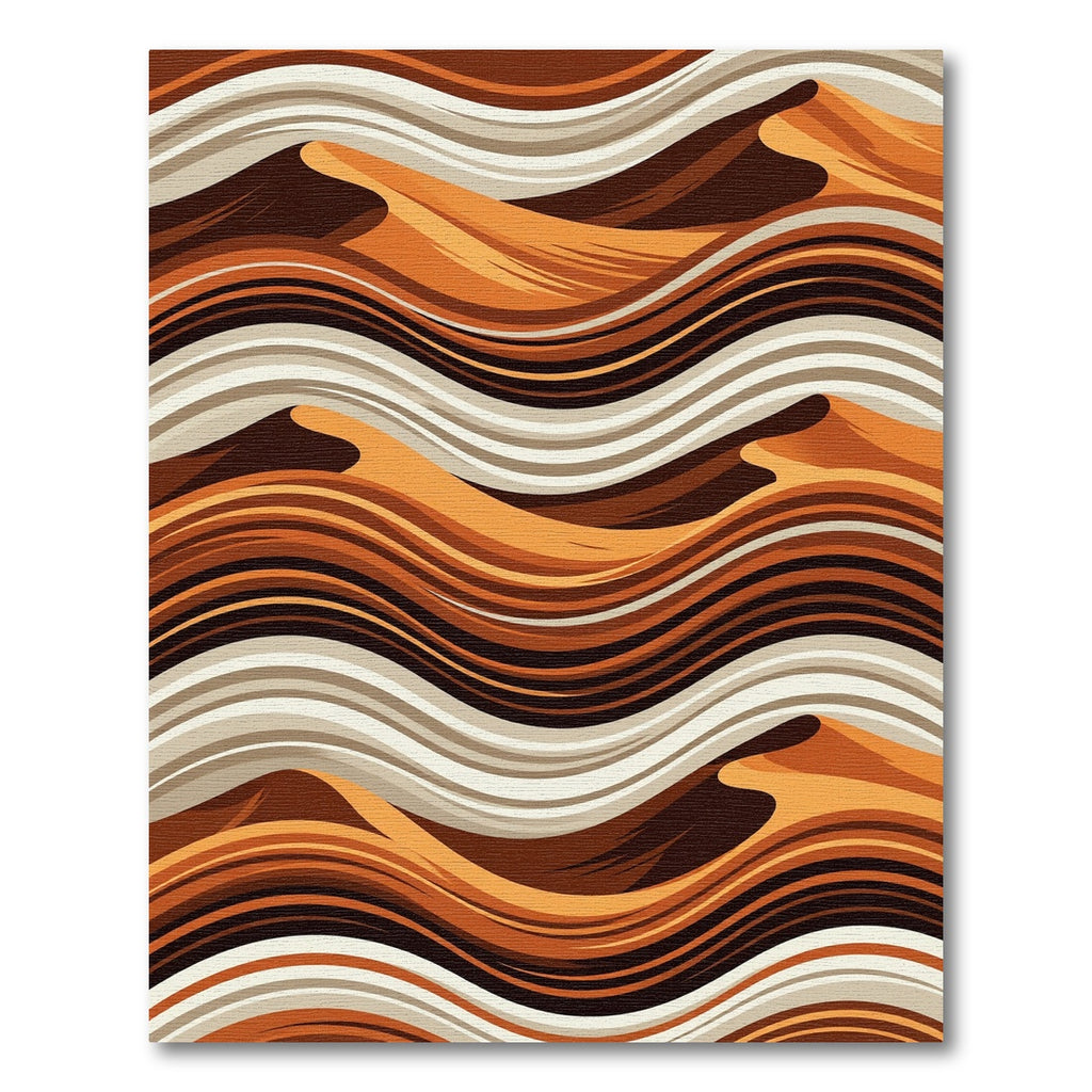 Abstract Earth Tone Sand Dune Waves Rug