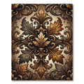 Golden Ornate Acanthus Damask Scroll Rug