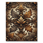 Golden Ornate Acanthus Damask Scroll Rug