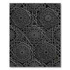 Monochromatic Geometric Star Mandala Rug