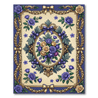 Lavish Royal Blue Rose Garland Rug