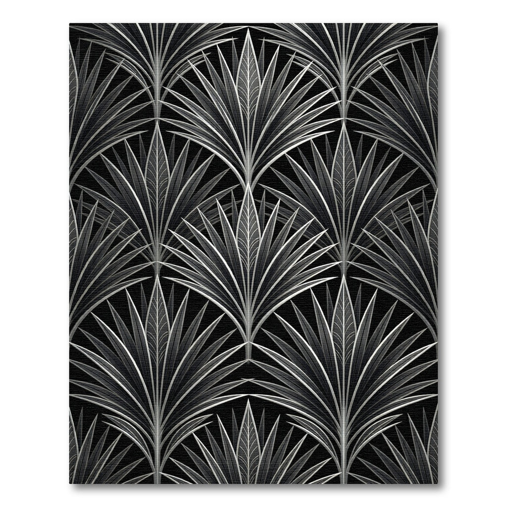 Art Deco Silver Fan Leaf Rug