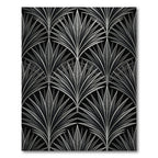 Art Deco Silver Fan Leaf Rug