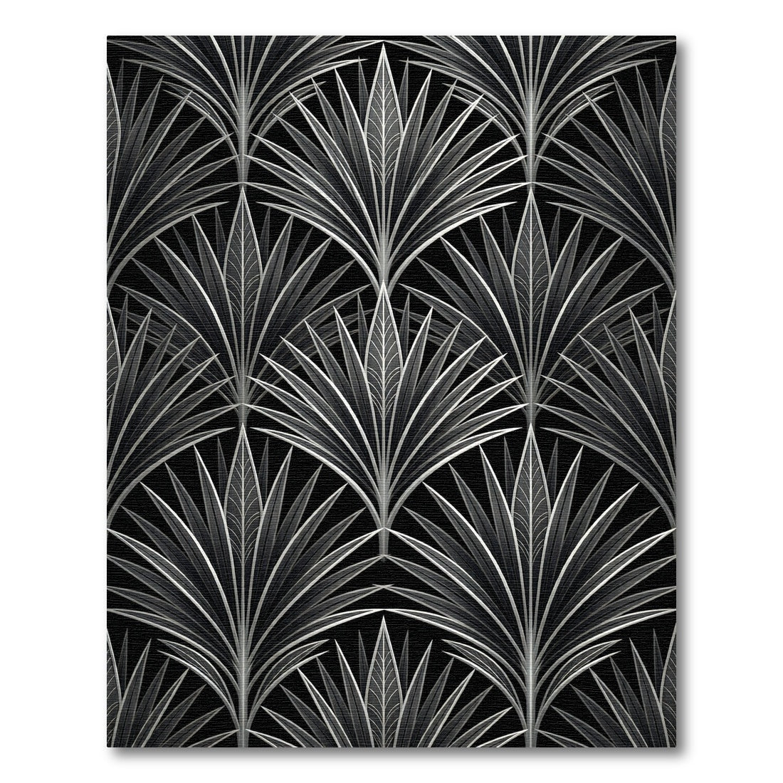 Art Deco Silver Fan Leaf Rug