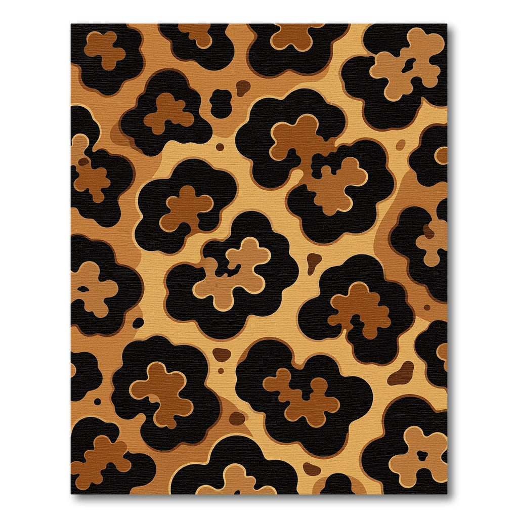 Golden Brown Abstract Spots Rug