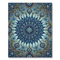 Elegant Azure Floral Medallion Rug