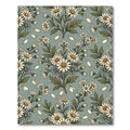 Sage Field Meadow Daisy Botanical Rug