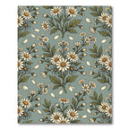 Sage Field Meadow Daisy Botanical Rug