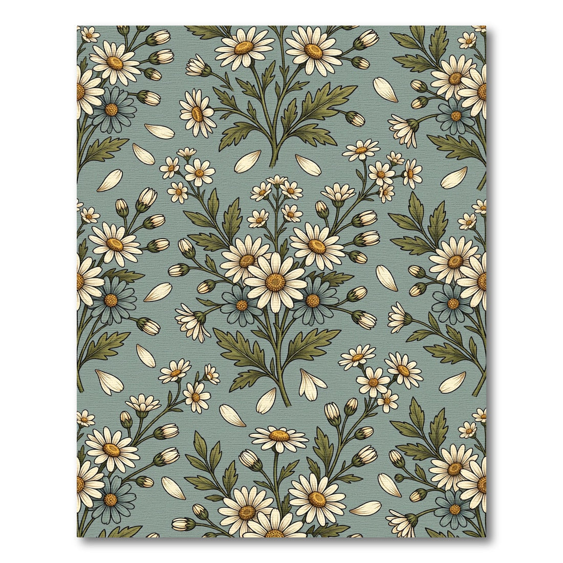 Sage Field Meadow Daisy Botanical Rug