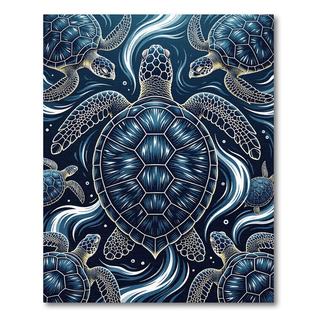 Deep Ocean Sea Turtle Swirl Rug