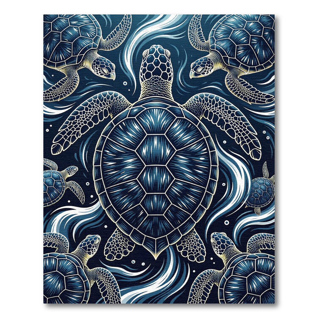 Deep Ocean Sea Turtle Swirl Rug