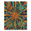 Retro Mid Century Colorful Starburst Rug