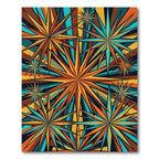 Retro Mid Century Colorful Starburst Rug