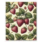Vintage Botanical Crimson Strawberry Harvest Rug