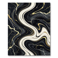 Black and White Marble Swirl Gold Overlay Rug