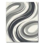 Monochrome Grey Swirl Calligraphy Rug
