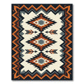 Bold Orange Geometric Arrow Rug