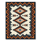 Bold Orange Geometric Arrow Rug