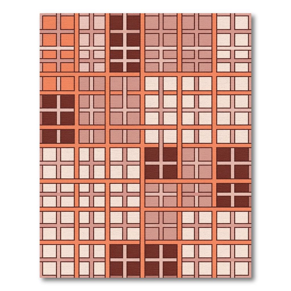 Modern Tonal Earthy Geometric Plaid Rug