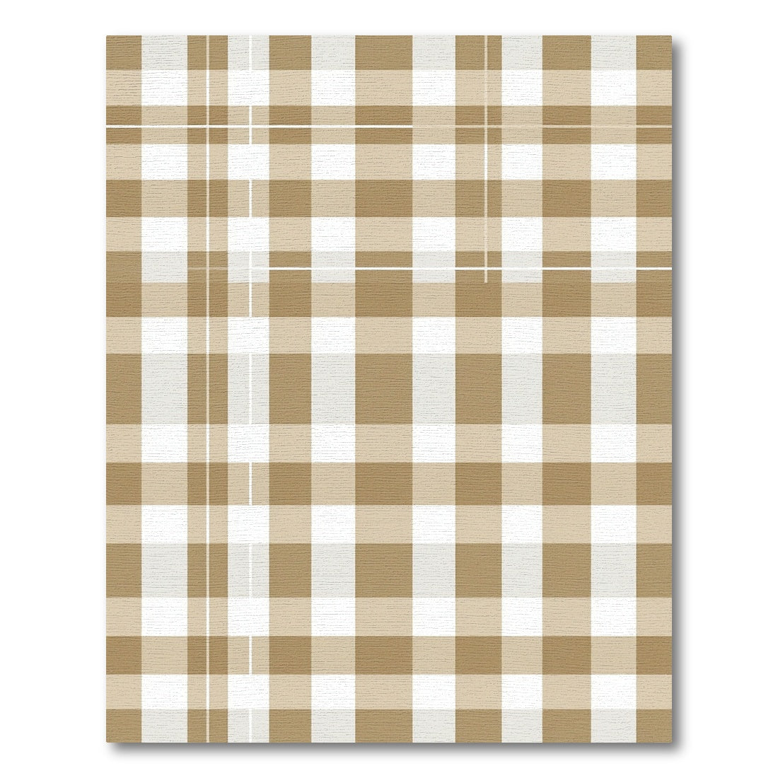 Classic Tan White Checkered Rug