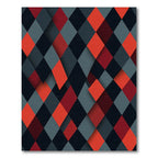 Crimson Blue Diamond Overlap Rug