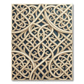 Golden Interwoven Lattice Scroll Cream Dark Rug