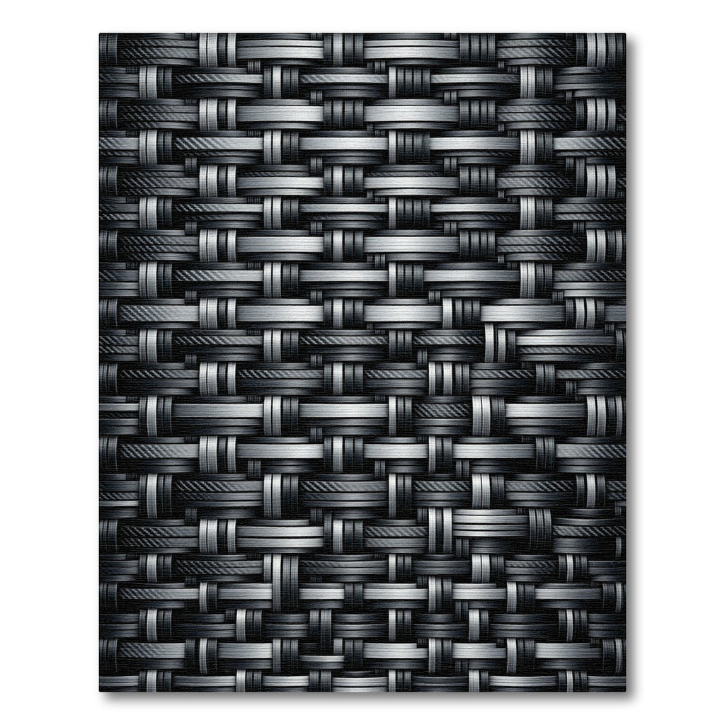 Modern Monochrome Woven Carbon Interlocking Grid Rug
