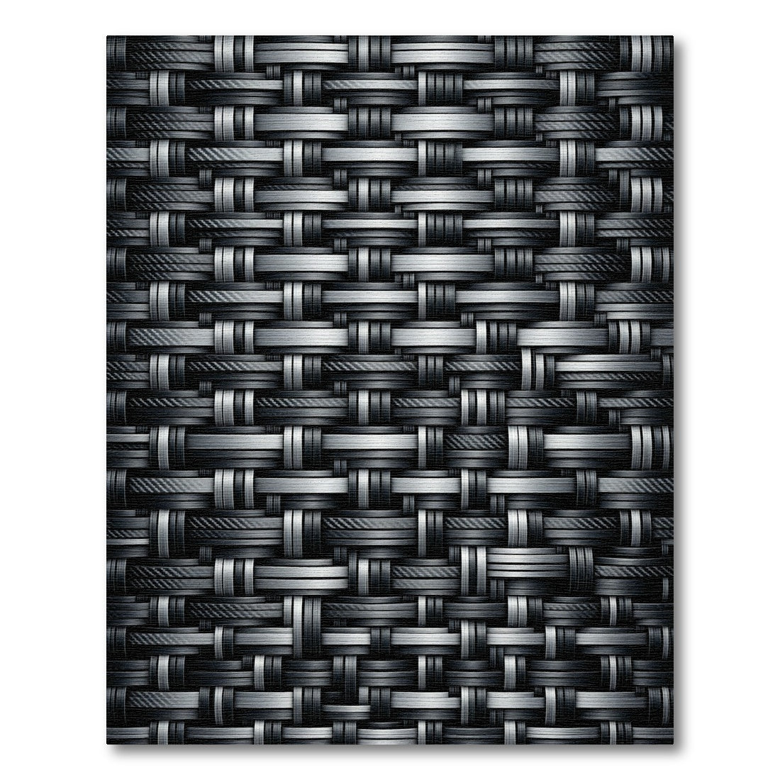Modern Monochrome Woven Carbon Interlocking Grid Rug