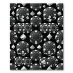 Monochrome Casino Chip Playing Card Suit Rug