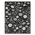 Black And White Floral Botanical Garden Rug