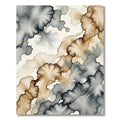 Earthy Gray Abstract Ink Cloud Rug