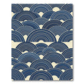 Indigo Geometric Japanese Wave Arch Rug