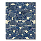 Indigo Geometric Japanese Wave Arch Rug