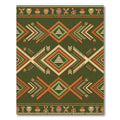 Earthy Geometric Southwestern Olive Orange Rug