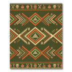 Earthy Geometric Southwestern Olive Orange Rug