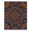 Vibrant Orange Blue Floral Mandala Rug