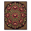 Gold Ornate Crimson Peony Medallion Rug