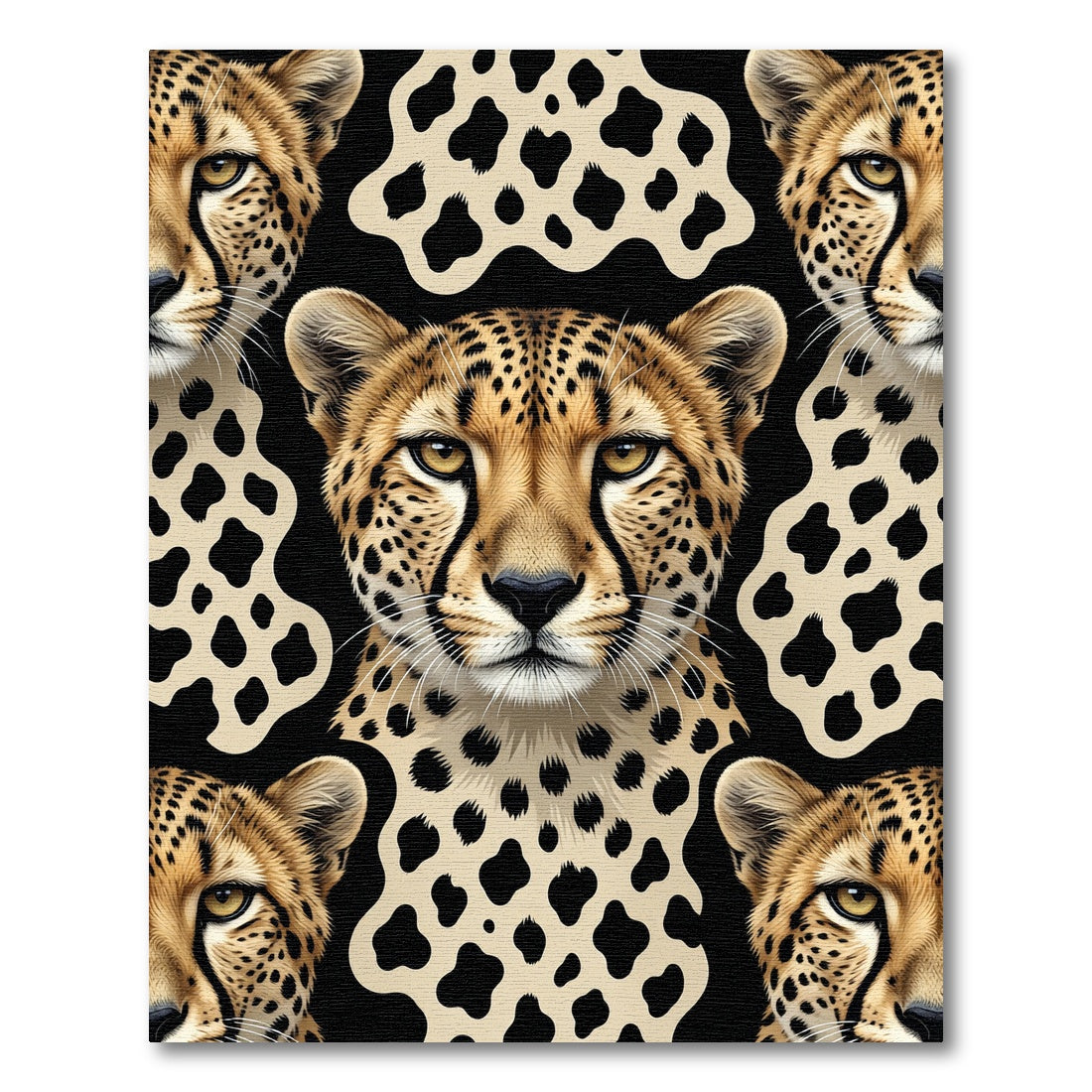 Bold Cheetah Spots Black Cream Rug