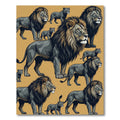 Majestic Gray Lion Pride Ochre Rug