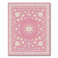 Pink Floral Arabesque Border Rug