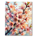 Watercolor Pink Blossom Splatter Canvas Rug