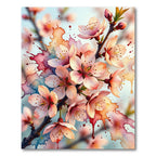 Watercolor Pink Blossom Splatter Canvas Rug