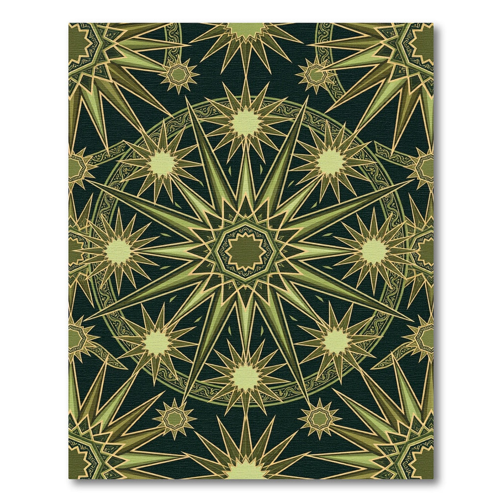 Emerald Green Geometric Starburst Rug