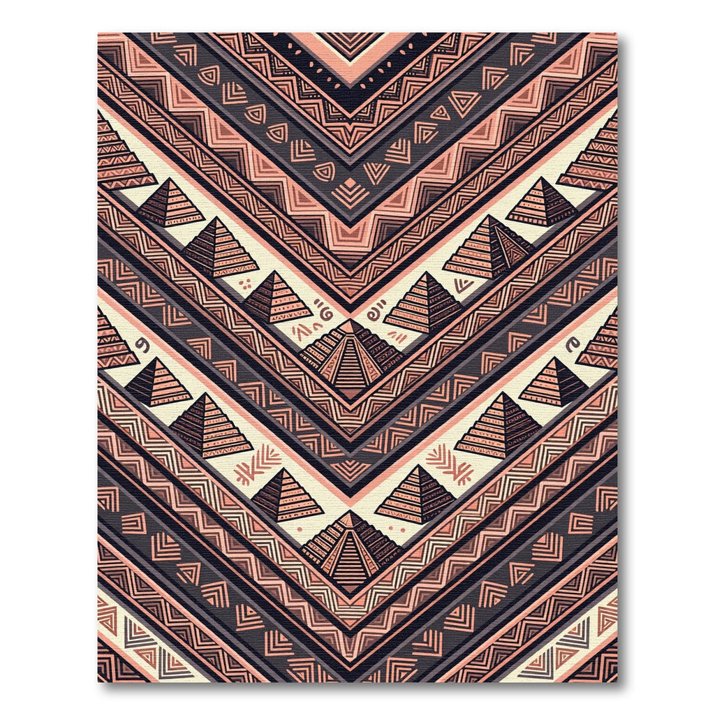 Textured Terracotta Pyramid Chevron Rug